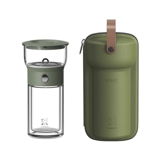 哲品派杯便携式旅行茶具一人饮玻璃泡茶杯办公室茶水分离飘逸茶壶