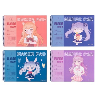 儿童水彩画画本小学生专用美术生丙烯马克笔专用绘画本a4线圈图画本空白加厚素描本彩铅幼儿园大班彩色铅笔纸