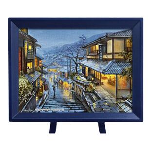3D-JP塑料迷你小拼图150片桌面装饰漫步雨中古都(配小画框) P1233