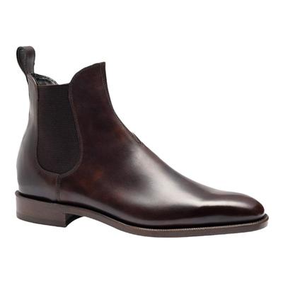 博物馆皮真皮大底切尔西靴