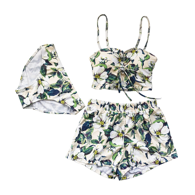 温泉20ss日系小清新碎花分体泳装