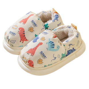 儿童棉拖鞋冬季包跟女童家居鞋室内防滑拖鞋可爱宝宝男孩保暖棉鞋
