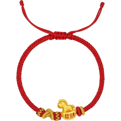 周六福黄金5d硬金手串定价运财马宝女款手饰生肖马情人节新年礼物