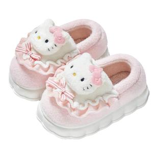 hellokitty儿童棉拖鞋女童冬2025新款室内棉拖三丽鸥毛毛拖鞋女孩