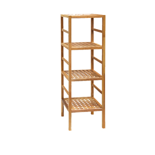 北欧风实木网格储物架多层可叠加收纳鞋架多款木质可移动置物架子