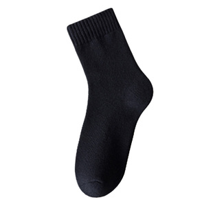 巨厚羊毛袜子男款秋冬季中筒袜加绒加厚保暖羊绒蓄热锁温雪地长袜