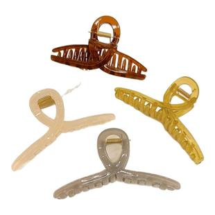 抓夹新款夏季大号亚克力盘发果冻色鲨鱼夹发卡气质高颜值发夹发饰