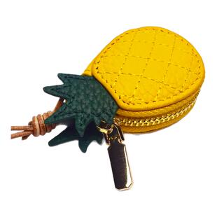 洋芋【菠萝零钱包】北欧硬币包零钱包挂饰真皮钥匙扣牛皮水果挂件