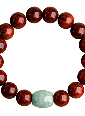 印度小叶紫檀木翡翠手串男女款