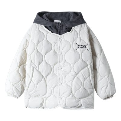 男童夹棉加厚假两件棉服2023新款