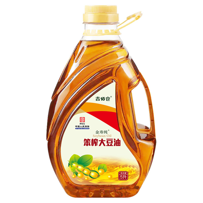 东北三级笨榨大豆油5L老式豆油物理压榨食用油5升大桶装家用批发L
