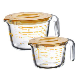 康宁玻璃量杯带刻度牛奶杯微波炉可加热玻璃杯厨房烘焙工具打蛋杯