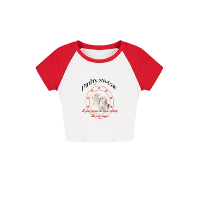 格林贝尔Uena插肩袖兔子印花T恤