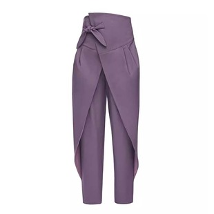 紫堇 复古高腰不规则花苞廓形收脚九分裤 山谷少年原创设计师男装