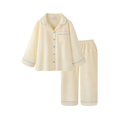 柔软纯棉磨毛睡衣女款春秋家居服