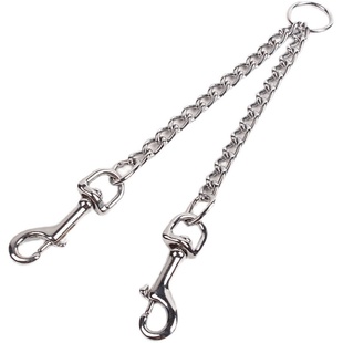 一拖二狗狗宠物牵引绳双头二合一大型犬遛狗小型基金缠绕链子两只