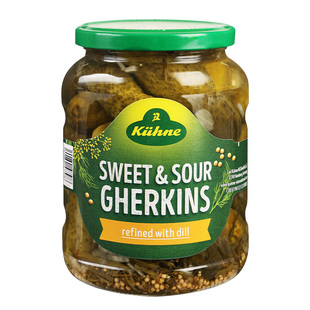 冠利俄式酸青瓜罐头670克德国进口0脂肪腌制黄瓜沙拉汉堡商用整箱