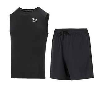 安德玛官方运动套装男春季紧身背心无袖T恤梭织健身训练短裤