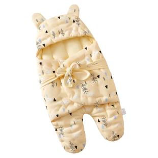 纯棉花手工新生儿蝴蝶分腿包被幼儿秋冬季加厚抱被婴儿防惊跳睡袋