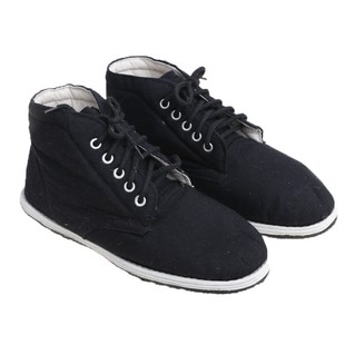 高帮黑色工装老式传统布底劳保男棉鞋老北京布鞋特大号46 47 48码