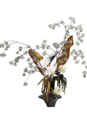 妖及中式干枝仿真花陶瓷花瓶摆件