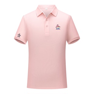 香港代购 MUNSINGWEAR/万星威高尔夫T恤男方领polo衫休闲透气短袖