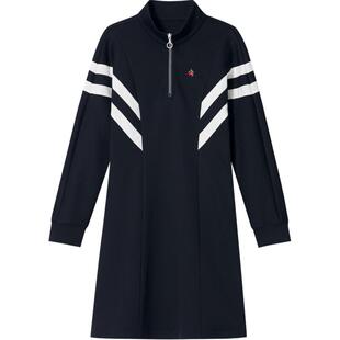 SALT.P可颜肌理感针织撞色条纹学院运动风卫衣裙连衣裙秋