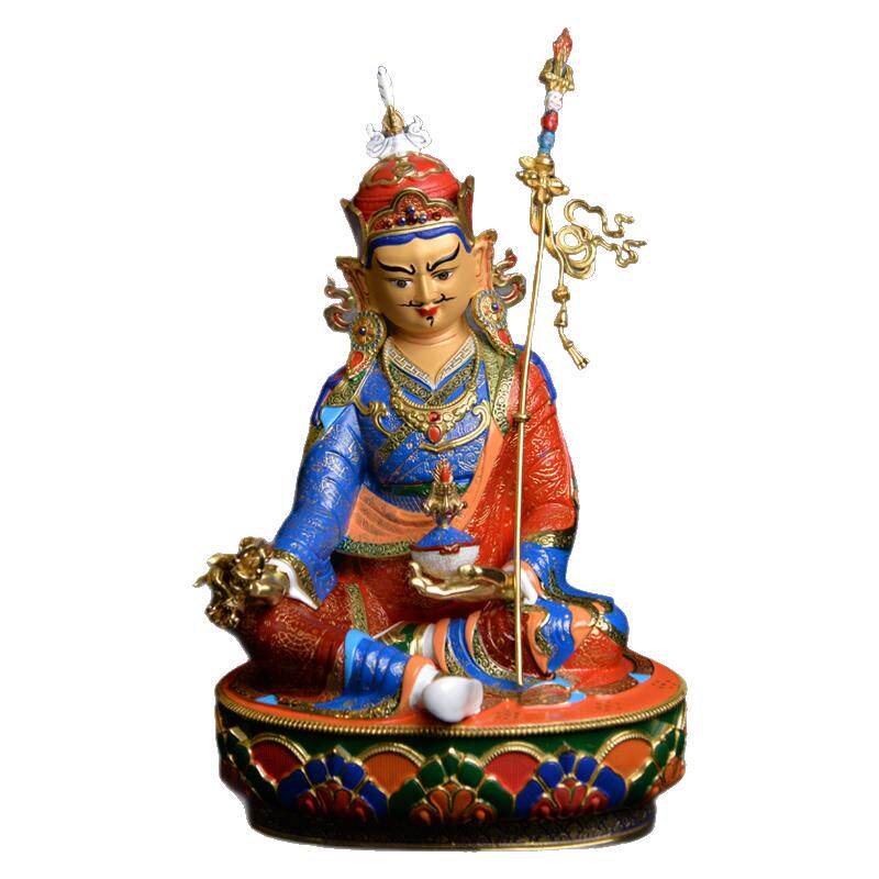 吉祥莲花生大士彩绘精工供奉佛像