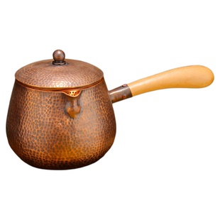 纯紫铜煮茶罐大容量侧把煮茶壶加厚纯手工烧水烤茶罐公道杯分茶器