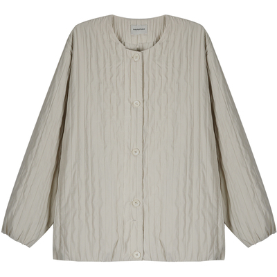 极简高品质圆领绗线秋外套