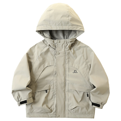 男童冲锋衣儿童加绒外套秋冬款