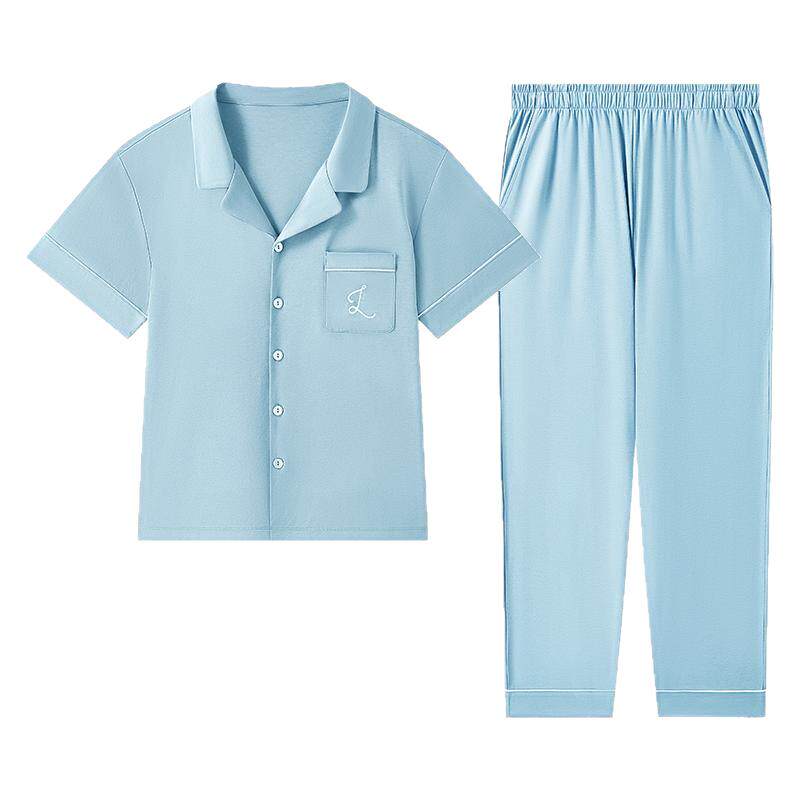 兰卓丽男士家居服套装上衣短袖