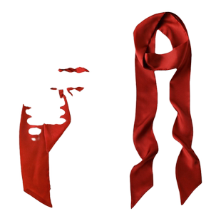 2米超长纯红色丝绸缎带小长条细窄丝巾女编发带丝带飘带领带腰带