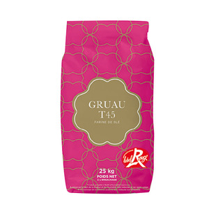 法国进口家族连合红标T45小麦粉25kg羊角牛角高筋面粉商用起酥粉