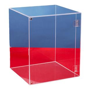 定制一体透明亚克力磁吸开门带合页模型展示收纳防尘盒轻奢手办柜