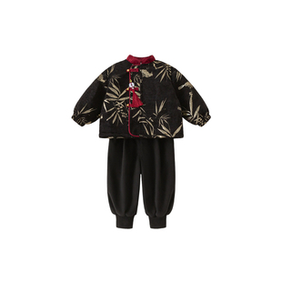 INSbobo童装汉服男童套装拜年服儿童国风外套裤子男宝周岁礼服冬