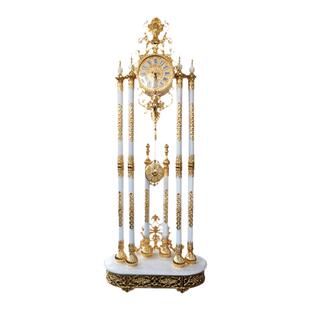 加的芙欧式落地钟客厅大摆钟酒店别墅大座钟高端金色玉石家装之选