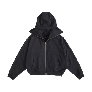 LAMBOYO2025年秋季新款宽松连帽松弛短款卫衣廓形显瘦利落外套女