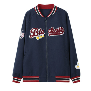 初中生棒球服少女秋装新品韩版时尚女生绣花立领高中学生短外套潮