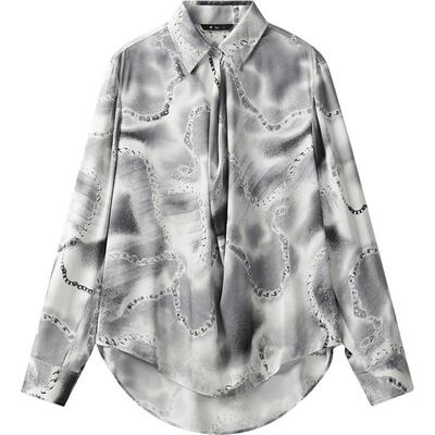【桑蚕丝】播 bo 商场同款衬衫女水墨晕染衬衣BDR3HD2126