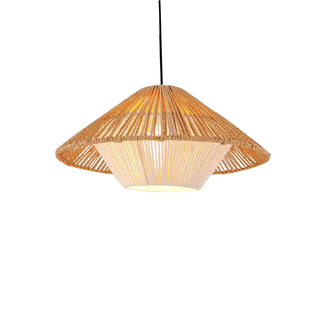 麻绳吊灯日式侘寂风茶室民宿吧台中式田园藤艺餐厅烧烤店商用灯具