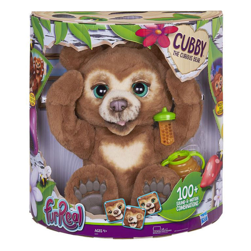 孩之宝FurReal电子宠物朋友好奇熊宝宝发声互动儿童毛绒玩具E4591