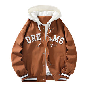 NASA STUSY美式复古2026秋冬装新款男款假两件工装夹克高级感外套