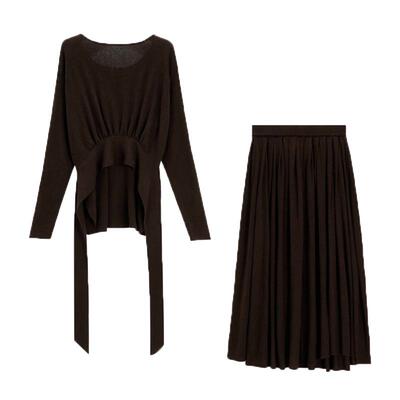 超好看针织长袖连衣裙子女装