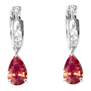 【Losing Bargain】原创血红水滴锆石半镶碎爆闪耳环小众设计男女