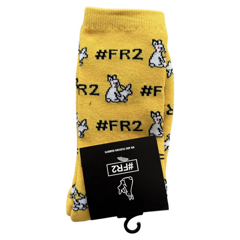 FR2日系潮牌糖果色中筒运动袜