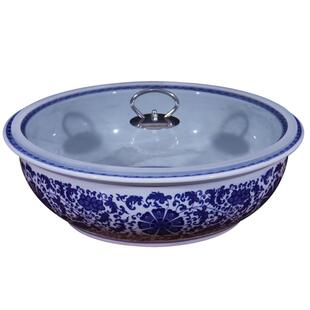 景德镇陶瓷和面盆发面盆老式水煮鱼盆家用大号加厚加深青花盆子