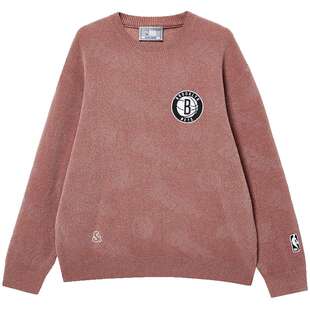 杰克琼斯NBA联名篮网队男装秋季毛衣针织衫2025新款纯色满印上衣