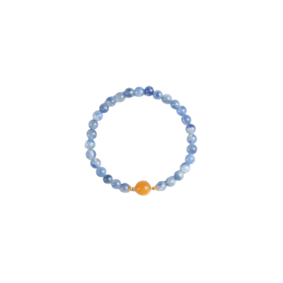 国风天然蓝晶石手串女蜜蜡手链