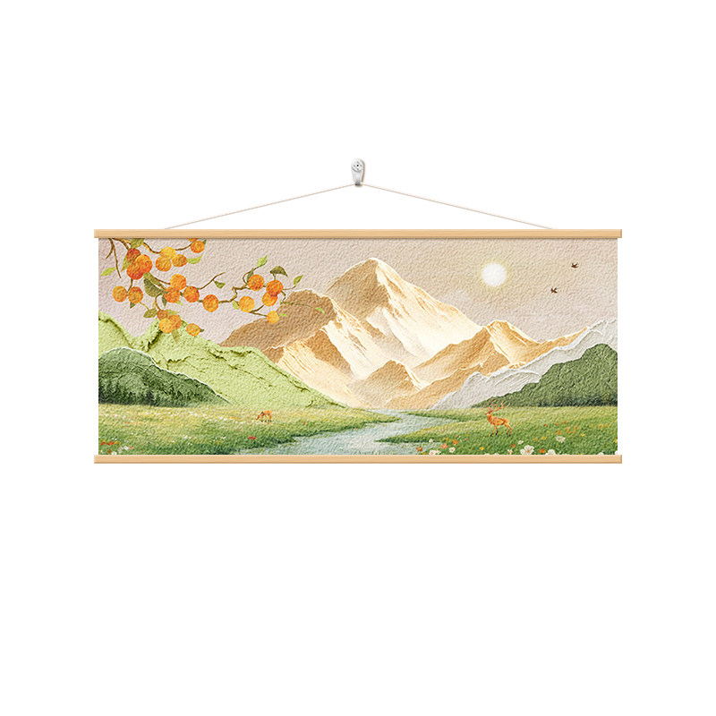 日照金山客厅背景墙装饰画大尺寸